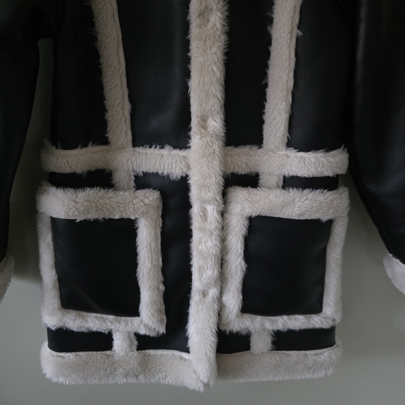 Abercrombie & Fitch XS 70s Modern Retro Hippie Vegan Shearling Penny Lane Jacket - Picture 10 of 16